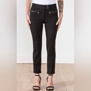 Veronica Beard METRO CROPPED KICK FLARE BLACK Pants Women 8 ZIPPER USA